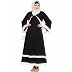 A-line casual abaya- Black with white stripe A-line casual abaya- Black with white stripe